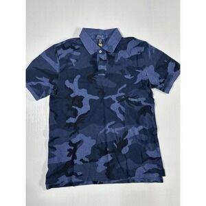 Polo Ralph Lauren Youth Classic Fit Blue Camouflage Cotton Polo Shirt XL 18/20